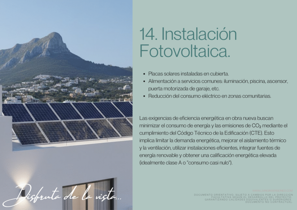 Instalación Fotovoltáica Memoria de Calidades