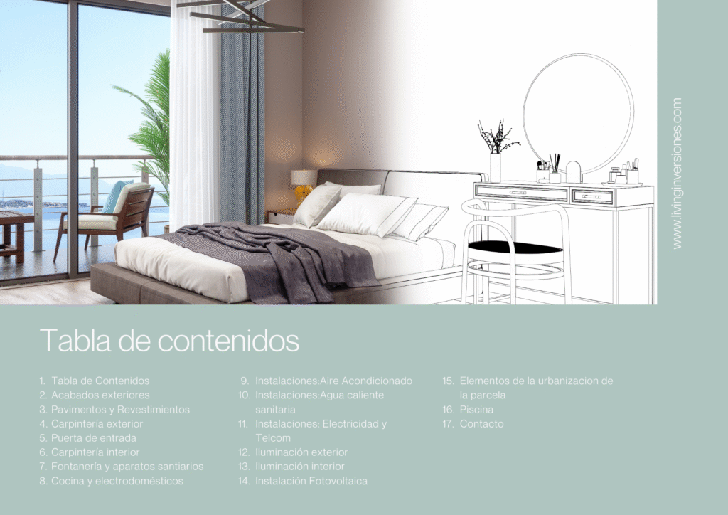 Tabla de contenidos Memoria de Calidades