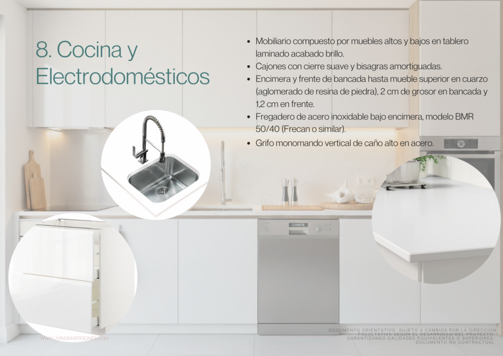 Cocina y electrodomésticos 1 Memoria de Calidades